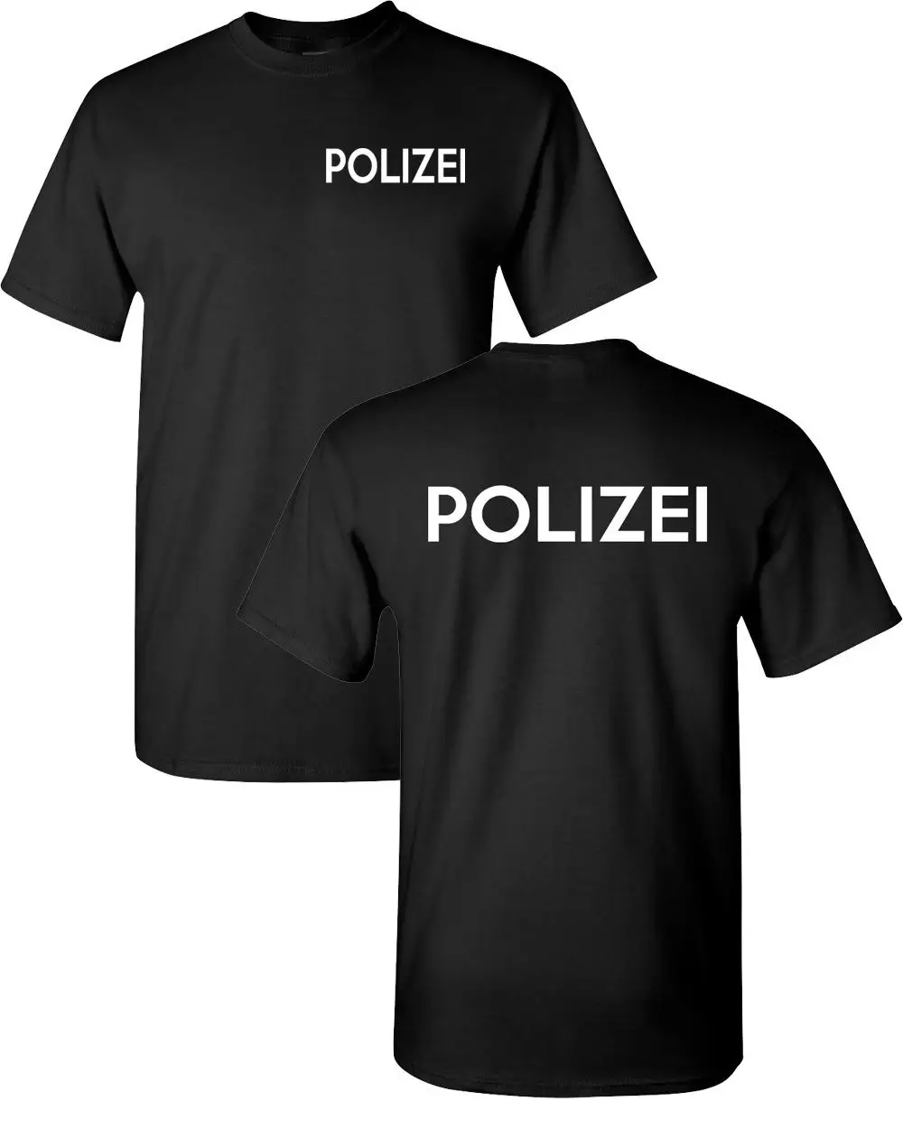2019 Fashion Cotton T-shirt Polizei German Police Shirt Print Front & Back Men's Tee Shirt 1620