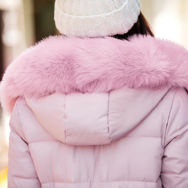 Меховой воротник с длинным капюшоном casaco feminina inverno теплая утепленная хлопковая