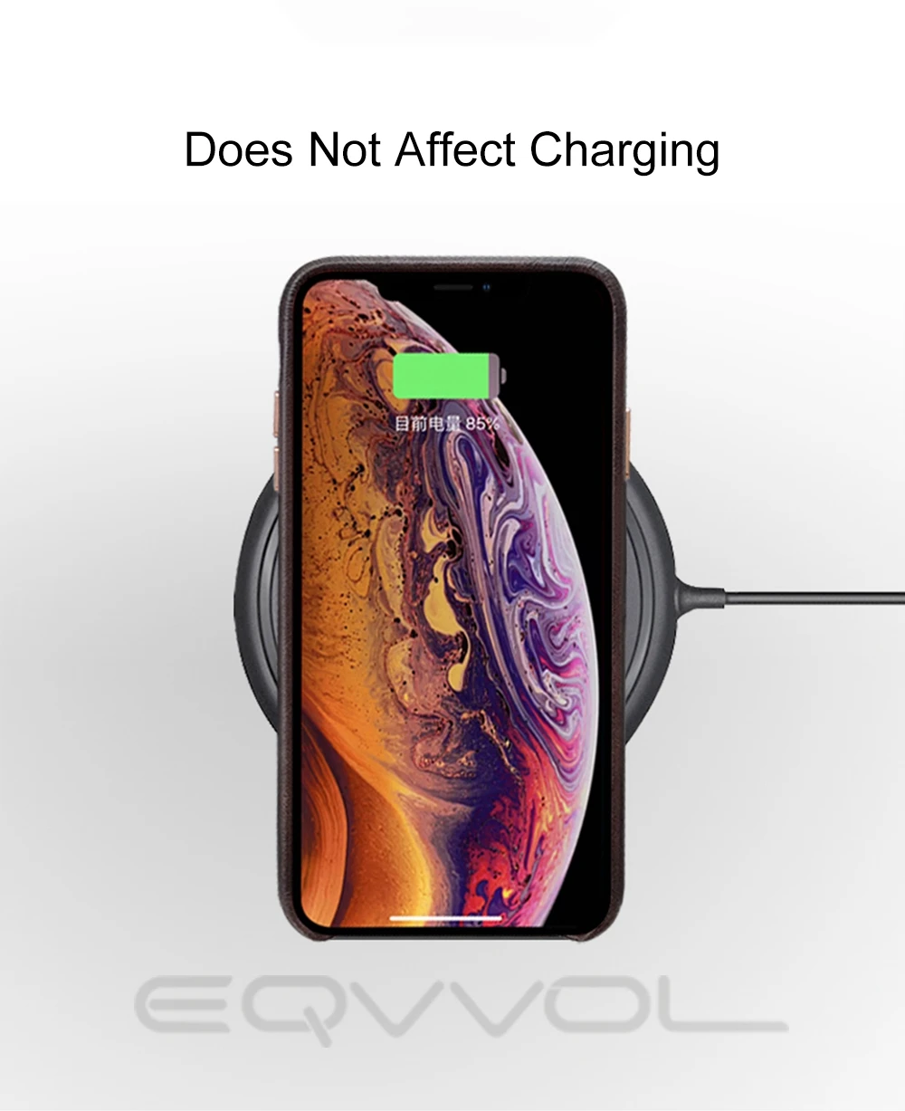 Eqvvol Роскошный кожаный чехол для iPhone 8, 7 Plus, 6, 6 s, однотонная цветная крышка для iPhone X, XS MAX, XR, мягкий чехол с краями, жесткий чехол из поликарбоната