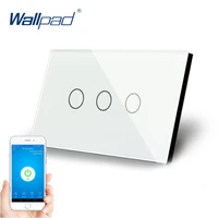 tuya au us 3 gang wifi control touch switch wallpad support phone app alexa google home ios android 3 gang au wall switch panel