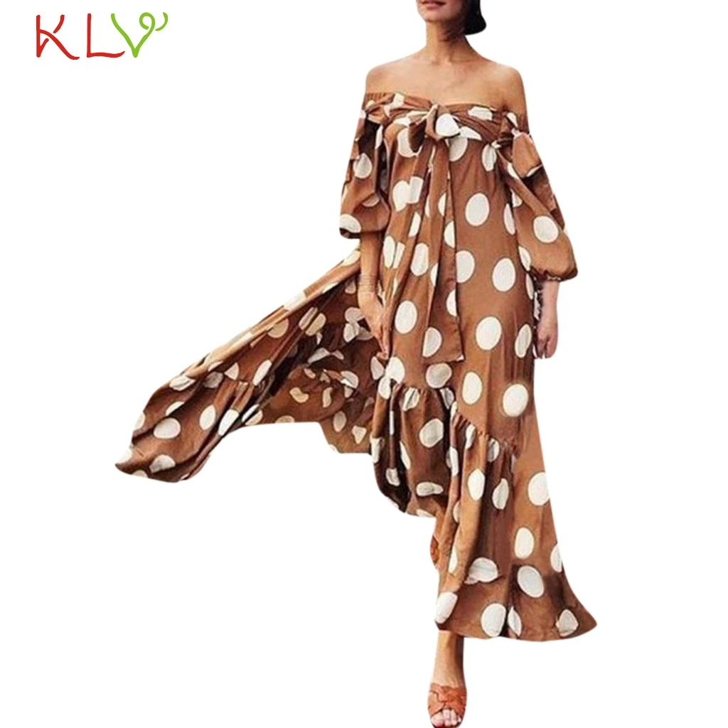 Dress Women Long Boho Dot Vintage Summer Maxi Elegant Casual Party Night 2019 Plus Size Vestidos Robe Femme 19May15 | Женская одежда