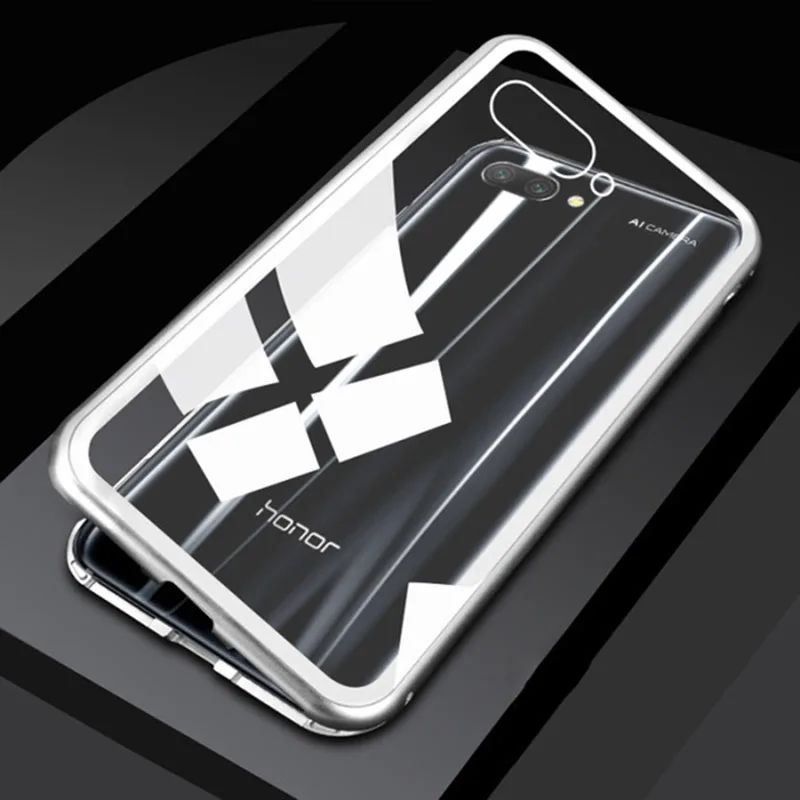 Магнитный адсорбционный металлический чехол для Huawei Honor 10 Lite Coque Funda магнит закаленное стекло задняя крышка на Honar Honer 10 Light