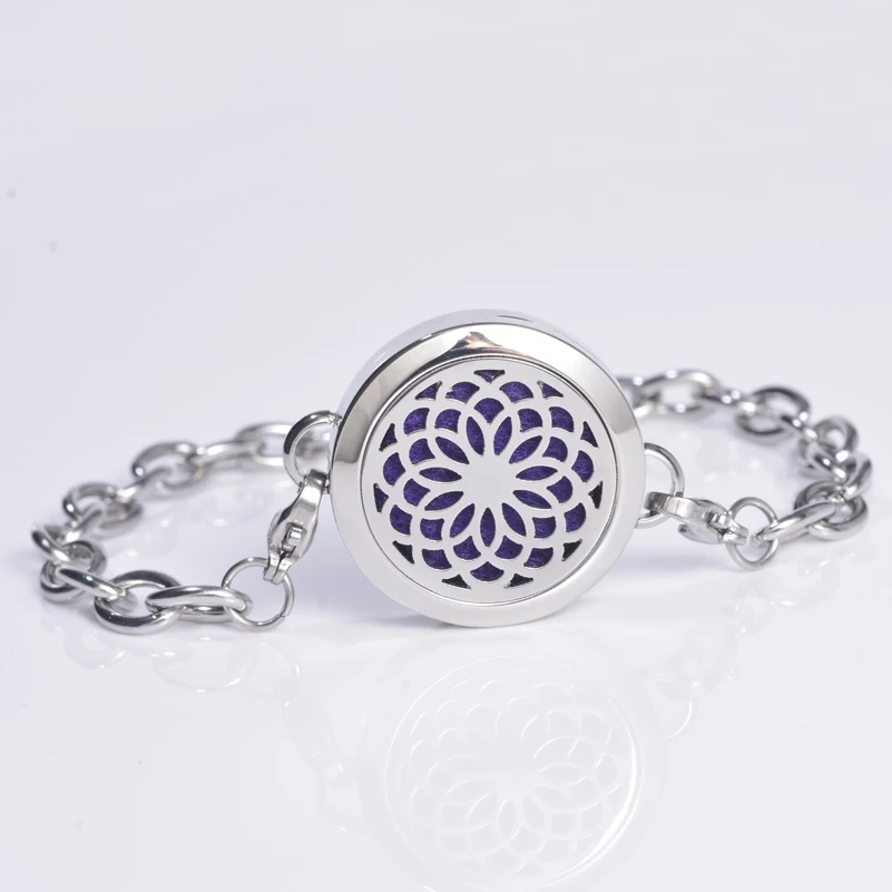 5 шт. с узором лотоса резной Магнитный диффузор из нержавеющей стали браслет