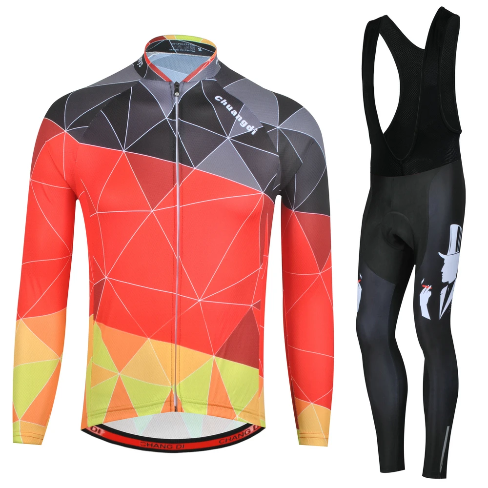 Jerseys Bib trousers ZM Велоспорт Джерси набор зимний термальный флис теплый MTB велосипед Одежда Майо Ropa Ciclismo команда Германия Велоспорт комплект одежды костюм - Цвет: Jerseys Bib trousers