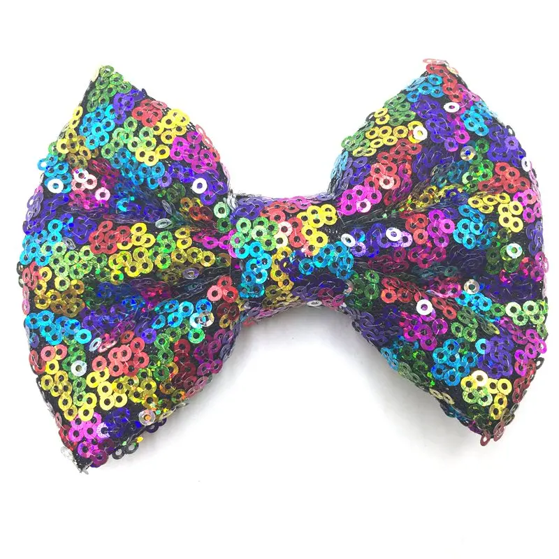 

10pcs/lot 38 Colors Free Epacket/CPAP 4'' Handmade Sequin Messy Bow without/with clips, Sequin Bows, Hair Bow