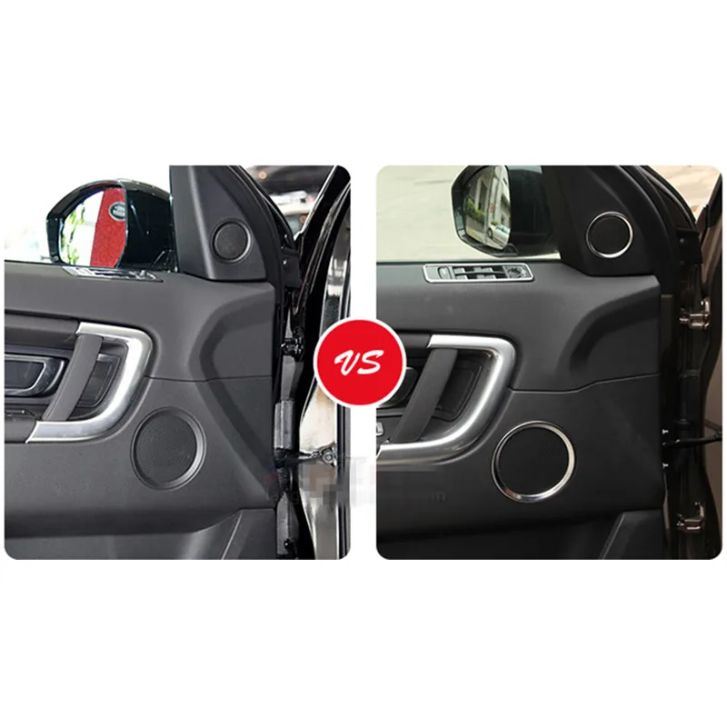 Cnoricarc двери автомобиля аудио Динамик Circle trim Кольца Chrome ABS althorn украшения наклейки для Land Rover Discovery Спорт- 17