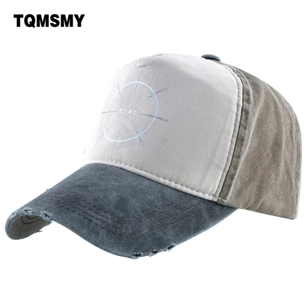 TQMSMY 100% потертые джинсовые мужские хлопковые кепки летняя бейсболка бейсболки