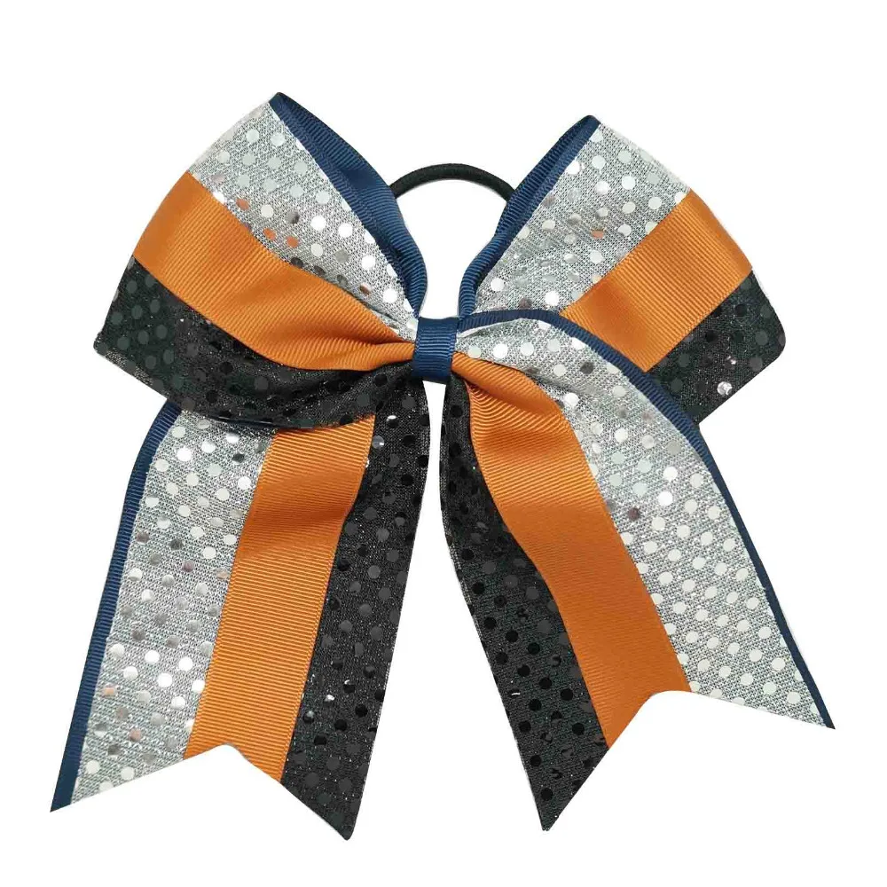 5 шт./лот 7 дюймов Блестящий американский флаг бант для чарлидинга девочек
