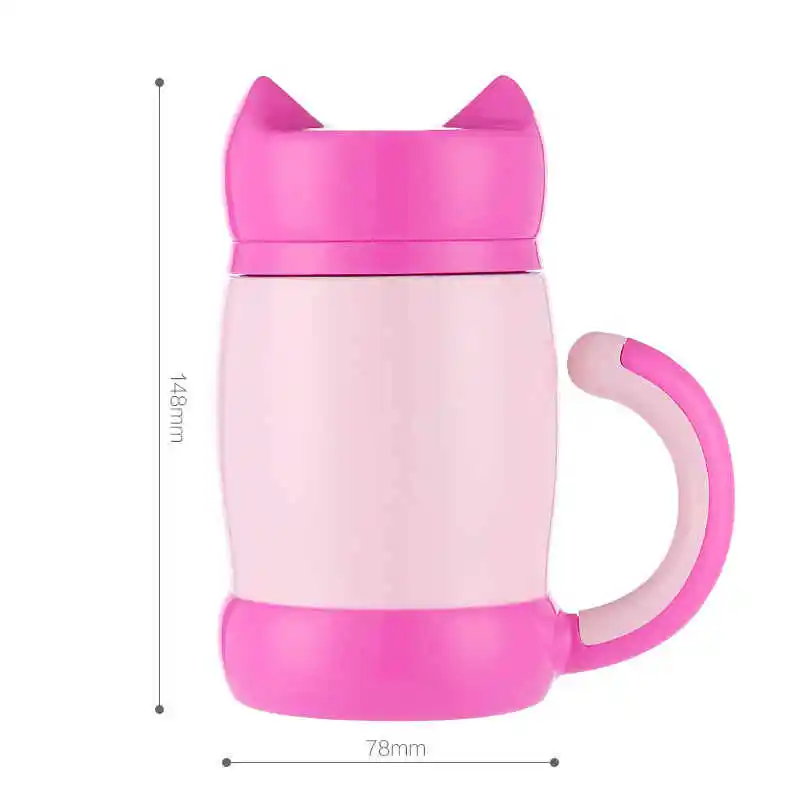 RUIDA 420 мл модные кружка с изображением кошачьей мордочки двойной нержавеющая