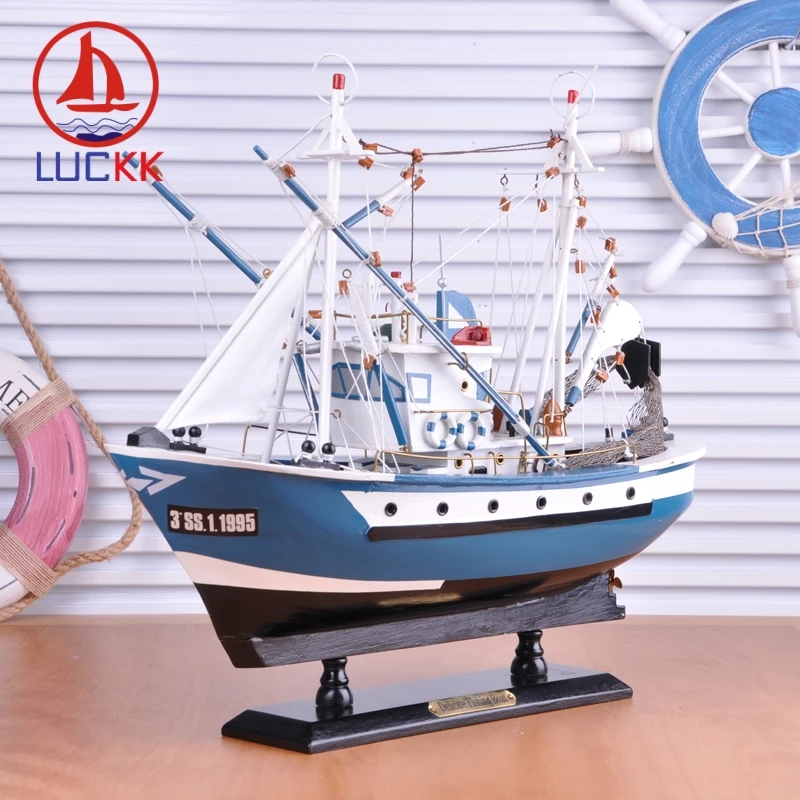 LUCKK 45 см DIY деревянная модель корабль для рыбалки деликатное домашнее украшение