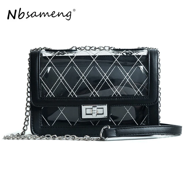 NBSAMENG Дизайн Для женщин вечерние Crossbody сумка прозрачная ПВХ Желе маленькая леди