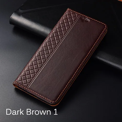 dark brown 1 Чехол для Xiaomi Mi A2 Lite KEZiHOME Клетчатый Стиль Натуральная кожа флип Бумажник чехол для Xiaomi Mi A2 Lite чехол для телефона s - Цвет: dark brown 1