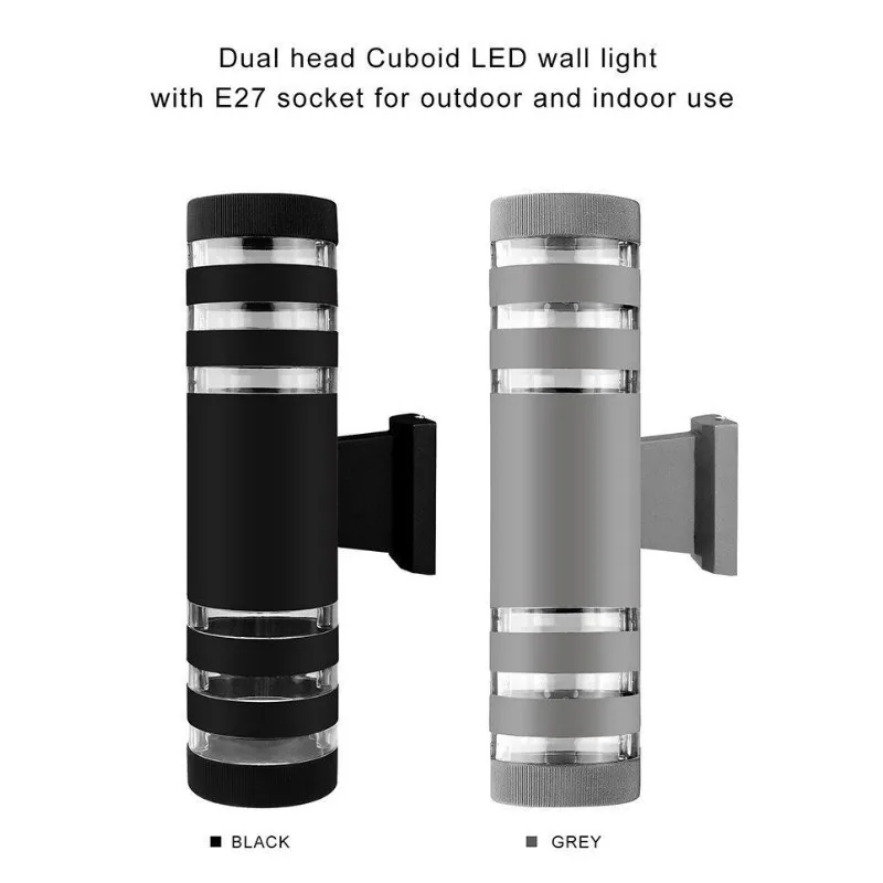 9W E27 LED Современный наружный настенный светильник бра с двойной головкой наружное