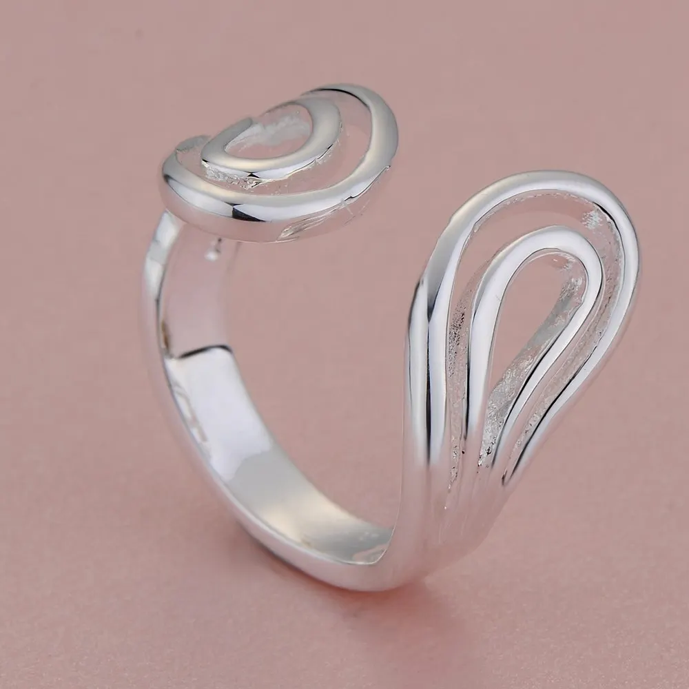 Женское кольцо с серебряным покрытием регулируемое из серебра 925 пробы ювелирные изделия оптом|ring sweater|jewelry