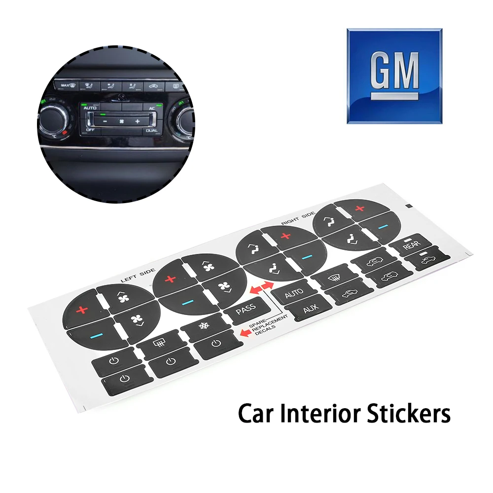 Салона наклейки Управление кнопка наклейка для GM GMC радио + A/C климат Замена
