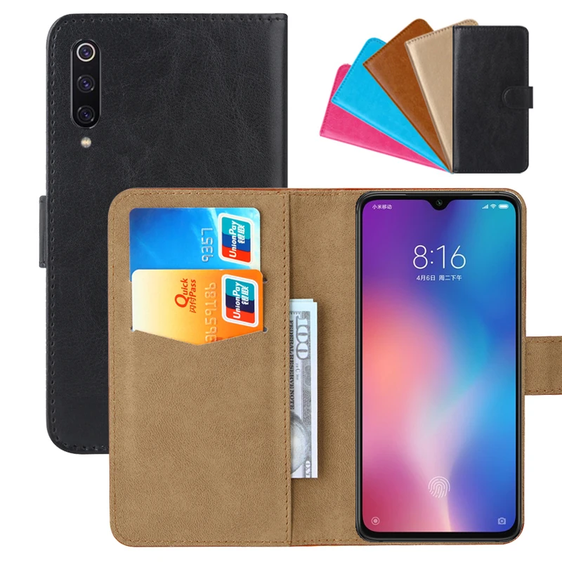 

Luxury Wallet Case For Xiaomi Mi 9 PU Leather Retro Flip Cover Magnetic Fashion Cases Strap