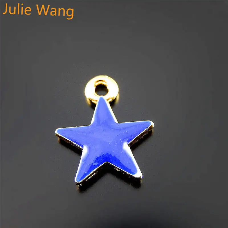 Подвесная эмалированная подвеска Julia Wang 10 шт. красная синяя маленькая с пятью