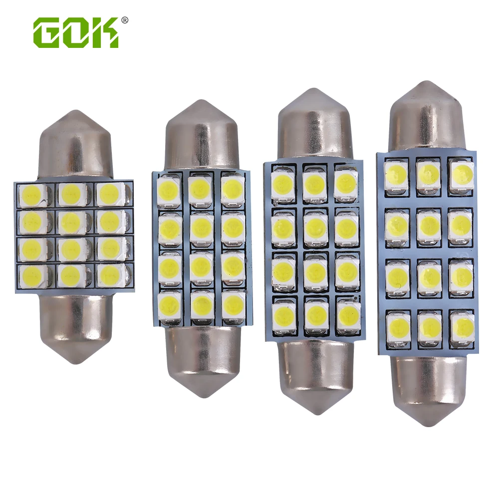 

100X White LED Car Bulb festoon 31mm/36mm/39mm/41mm led Festoon 12SMD 3528 led Interior Lamp reading light Wedge bulbs