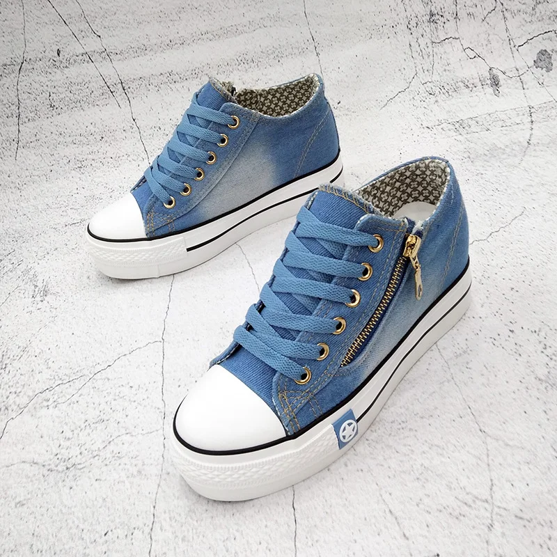 Женская модная повседневная обувь на плоской подошве джинсовые джинсы