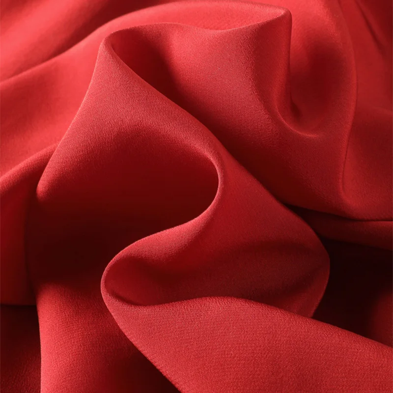 Женское платье с поясом 100% натуральный шелк креп Солис красные длинные