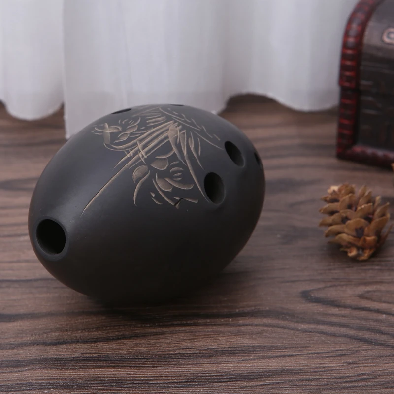 

8 Holes Ocarina Black Clay Xun Musical Instrument For Children Beginner Gift