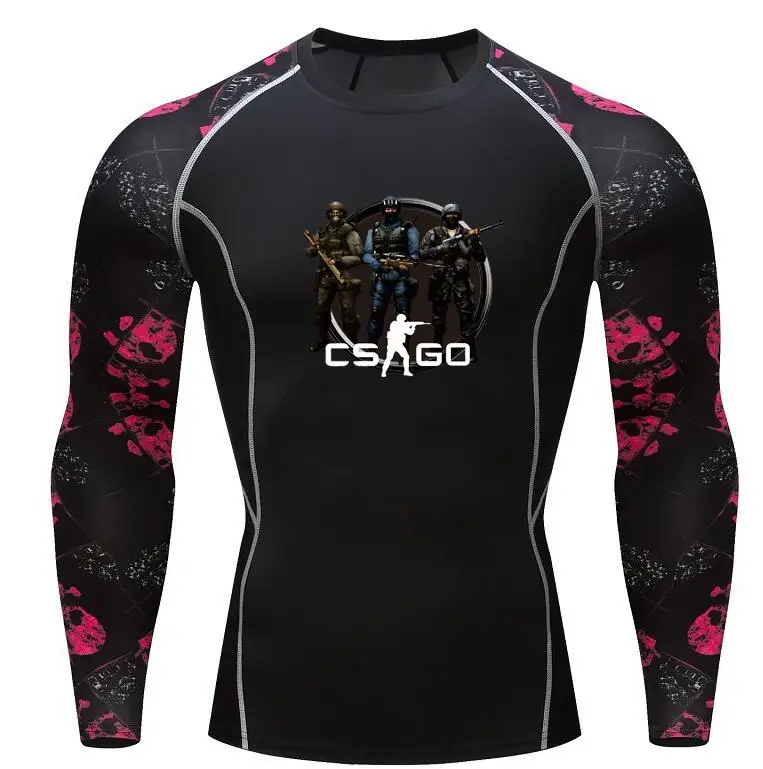 CS Go Для мужчин футболка Stampe компрессионка рубашка Бодибилдинг майка манише lunghe