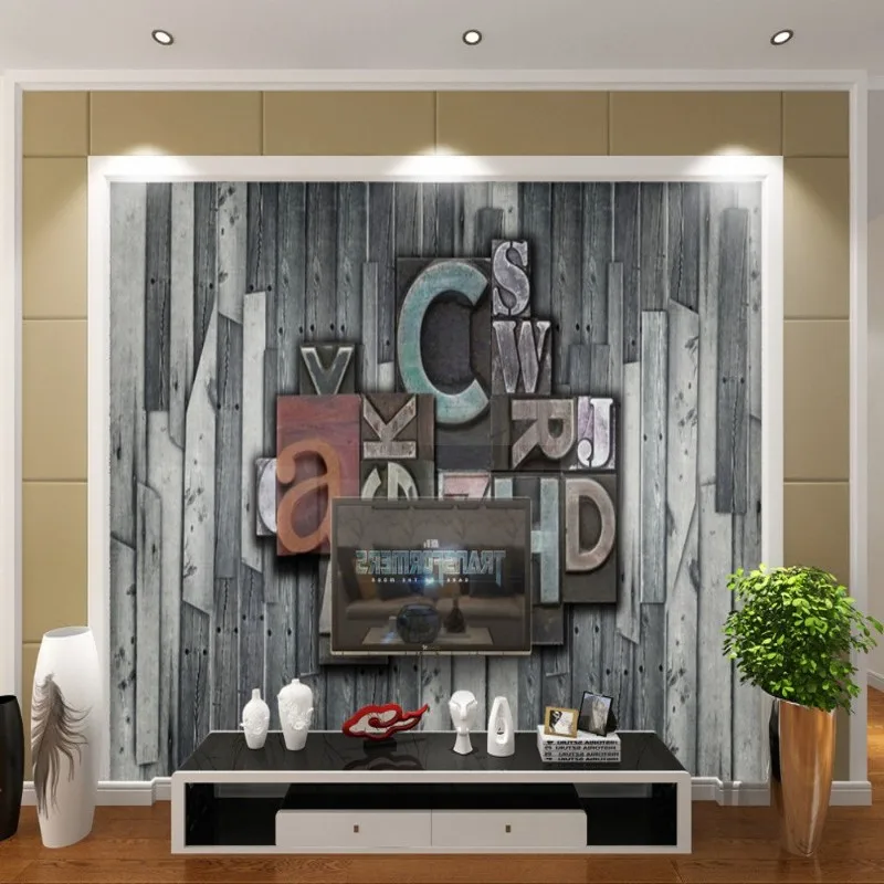 Тисненые обои в форме алфавита деревянные 3d домашний декор | Обустройство дома