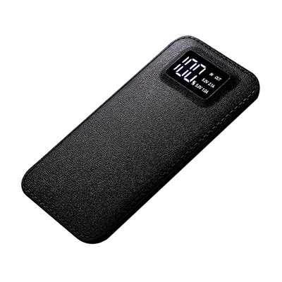 Черный Ультра тонкий 20000mAh внешний аккумулятор PoverBank 2 USB lcd power Bank портативный мобильный телефон зарядное устройство для Xiaomi Mi iphone - Цвет: Черный