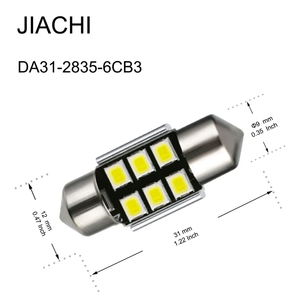 JIACHI 10 шт./лот Festoon C5W C10W 31 мм 36 39 41 CANBUS LED авто интерьер Doom лампа для чтения