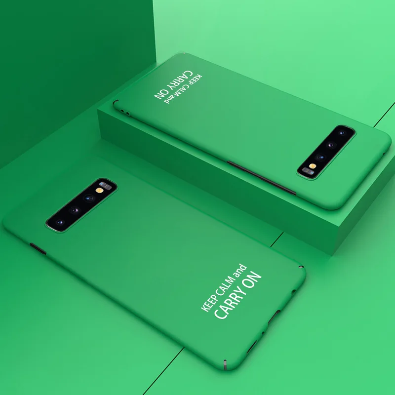 Green B Ультратонкий Жесткий Чехол ADKO для samsung Galaxy S8 S9 Plus, разноцветный милый матовый чехол для samsung Galaxy S10 Plus S10e S10 5G - Цвет: Green B