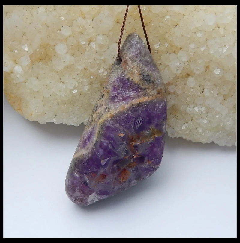 

Оптовая продажа, 1 шт., Drusy аметист, драгоценный камень, Модный кулон, аксессуары 51x25x14 мм 26 г