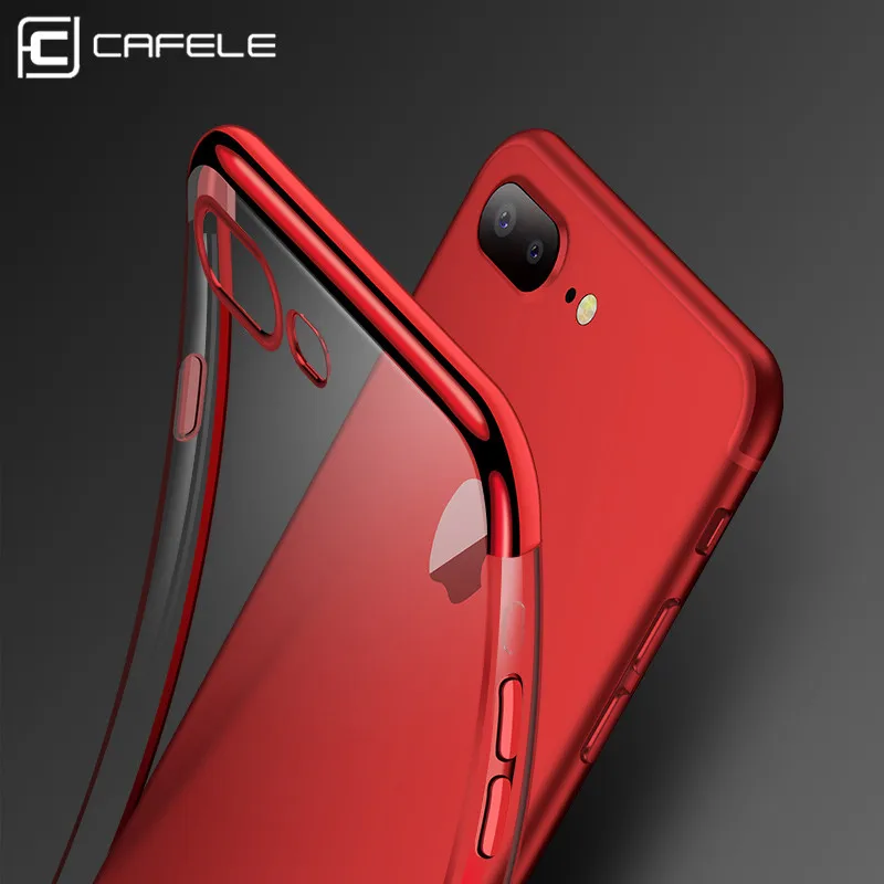 Cafele Soft case For iPhone 7 Plus Premium Frosted Shockproof Plating Metal Texture Skin Protector Phone Case for |