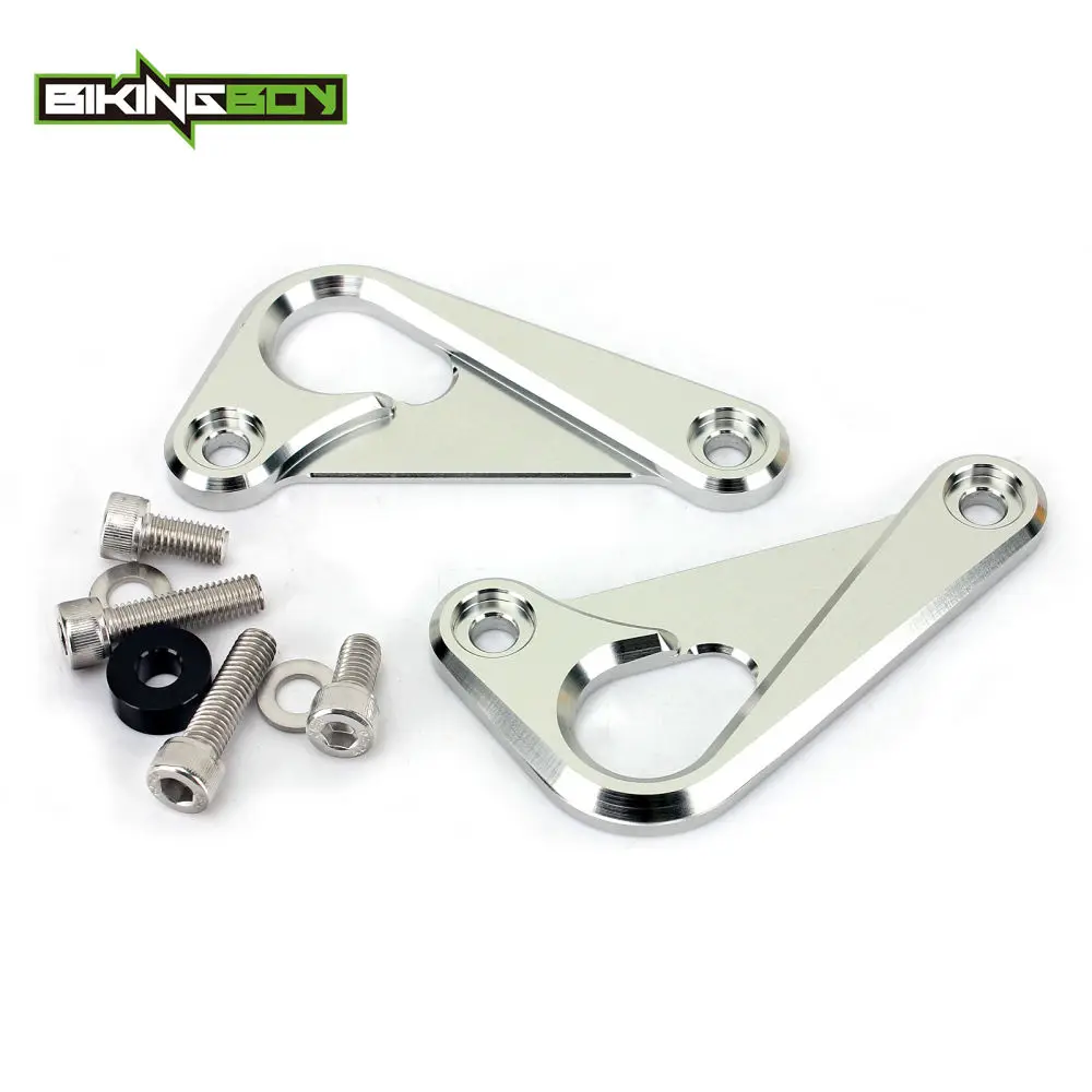 BIKINGBOY для Kawasaki Ninja ZX10R 11, 12, 13, 14, 15, 16, 17, 18 ZX-10R ZX10-R, гоночные крючки, анодированный крючок, подрамник, галстук, падения, сплав - Цвет: Silver
