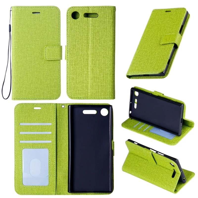 Linen Leather Cases For Sony Xperia XA XA1 XA2 Plus XZ2 2017 XZ1 Wallet Flip Mobile Phone Fundas with Strap |
