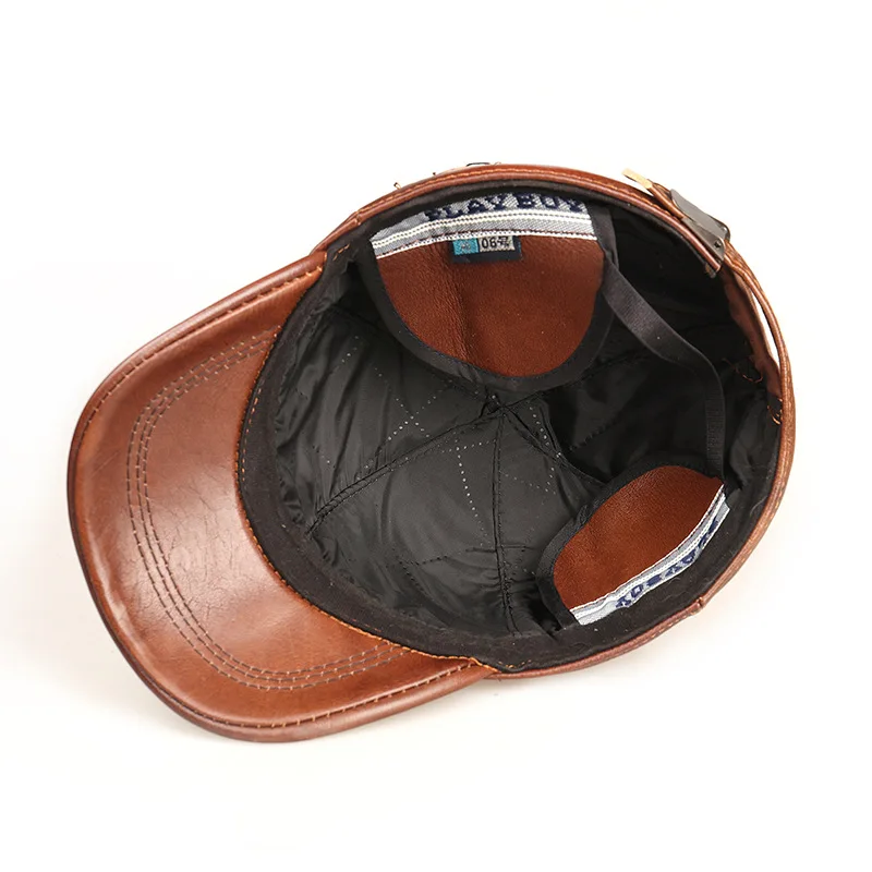 Бейсболка мужская из тонкой воловьей кожи молодежная Кепка натуральной шапка