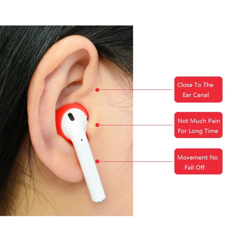 RBAYSALE 2 Pieces Ear Pads For Airpod Bluetooth Wireless Earphone iPhone Silicone Caps Headphones Case Apple Eartips | Электроника