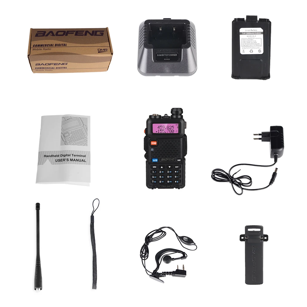 2019 Baofeng DMR Tier II  Digital Radio DM-5R Walkie Talkie Digital & Analog Mode DMR Repeater Function Compatible With Moto