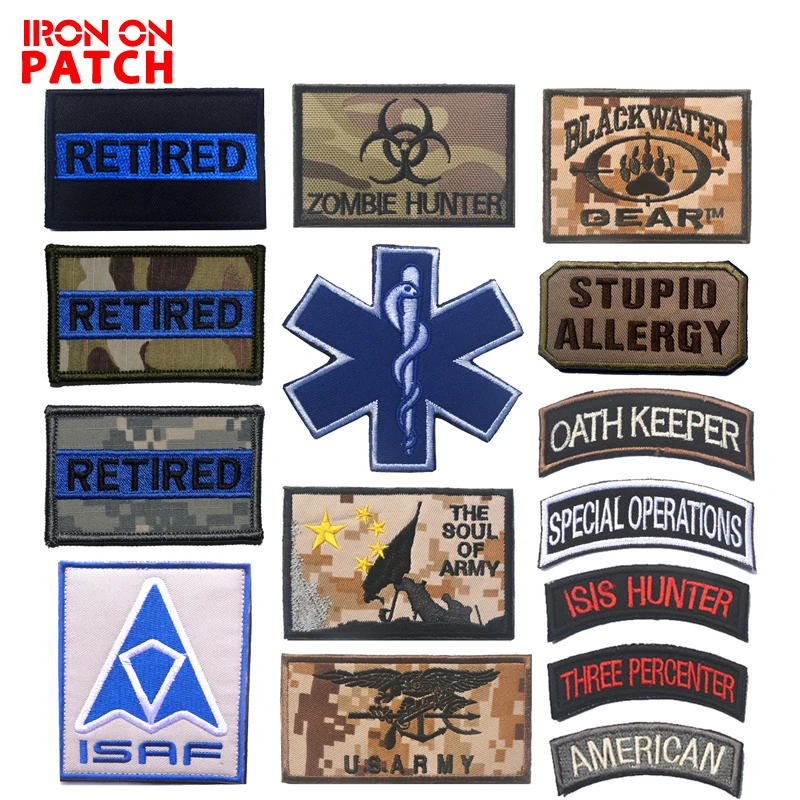 Тактические нашивки Наплечные нарукавники с вышивкой в стиле зомби армии США