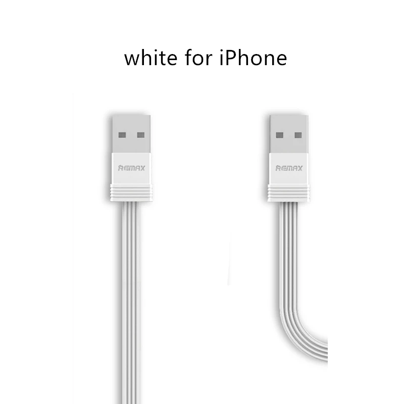 white for iphone Remax USB кабель для передачи данных и зарядки кабель 2,1 а 1 м и 0,16 м два кабеля передачи быстрой зарядки кабель для iPhone 6 7 8 для xiaomi samsung - Цвет: white for iphone