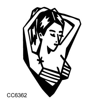 Rocooart CC4 6X6 см маленькая винтажная старошкольная стильная сексуальная женская черно-белая временная татуировка наклейка боди-арт поддельные тату - Цвет: CC6362