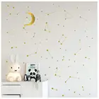 Звезда созвездия с большой луной Настенная Наклейка детская спальня съемное украшение пространство детская астрономическая картина роспись Декор