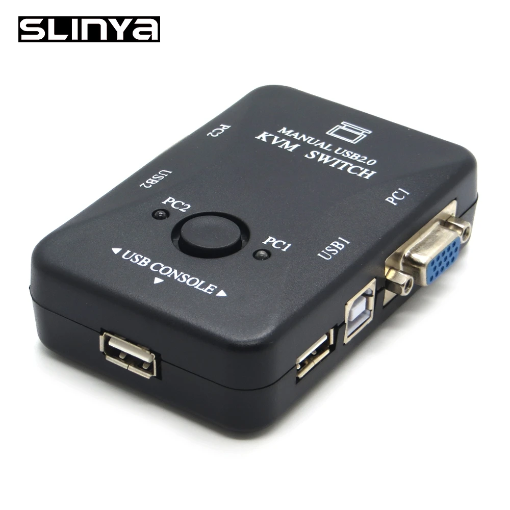 KVM переключатель с 2 портами USB коммутатор SVGA VGA для ПК клавиатуры мыши до 1920x1440|usb