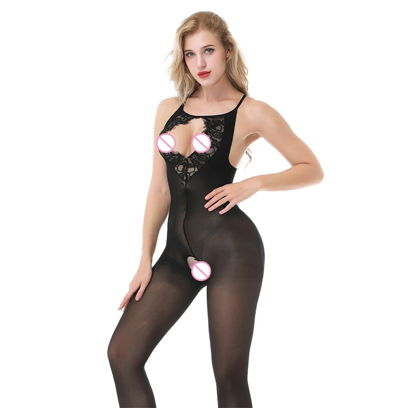 Сексуальные женские колготки Холтер чулки бедра прозрачные черные кружевные