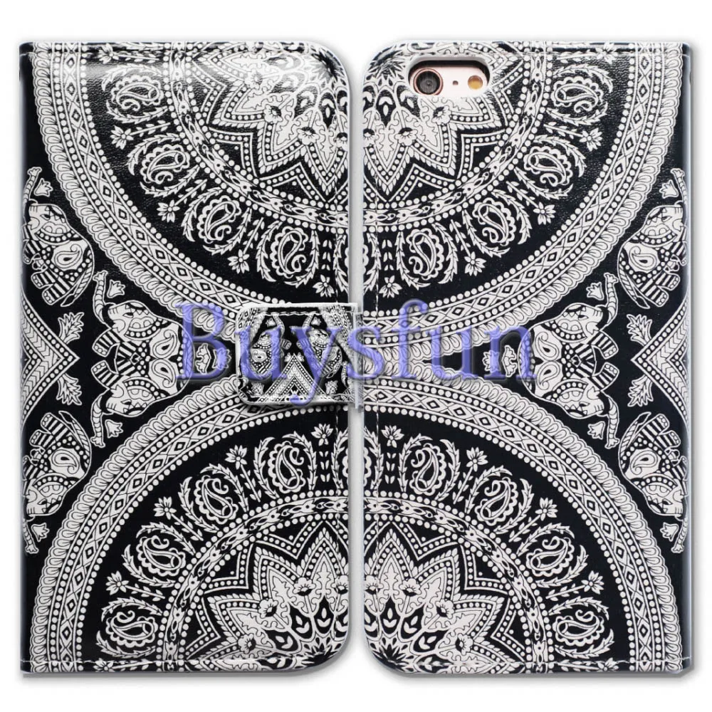 Bcov Белый Круговой Мандала дело Бумажник Кожаный Чехол Для iphone 6 plus/6 S Plus 100019789 |