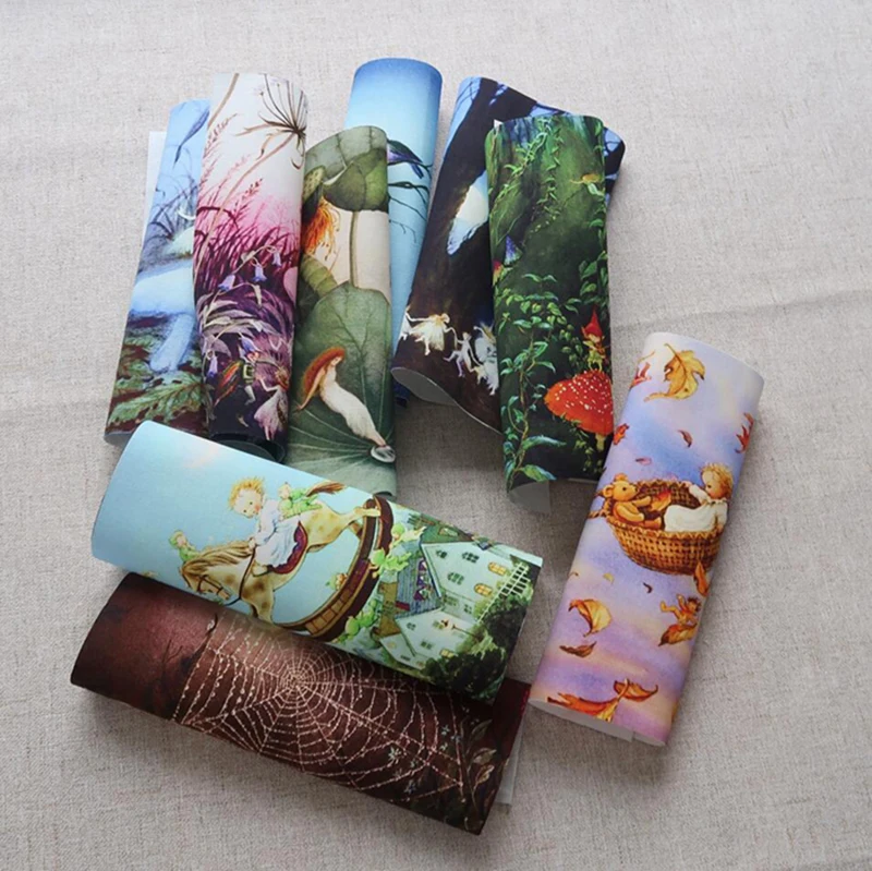 9pcs/lot Canvas Bags Elf Mat Apron Pocket Decorative Pillow Cloth Handmade Cotton Linen Hand Dyed Fabric Piece | Дом и сад