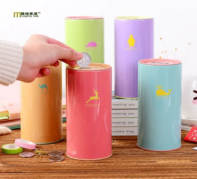 1 шт. персонализированная круглая копилка милая серия жестяная коробка коробочка