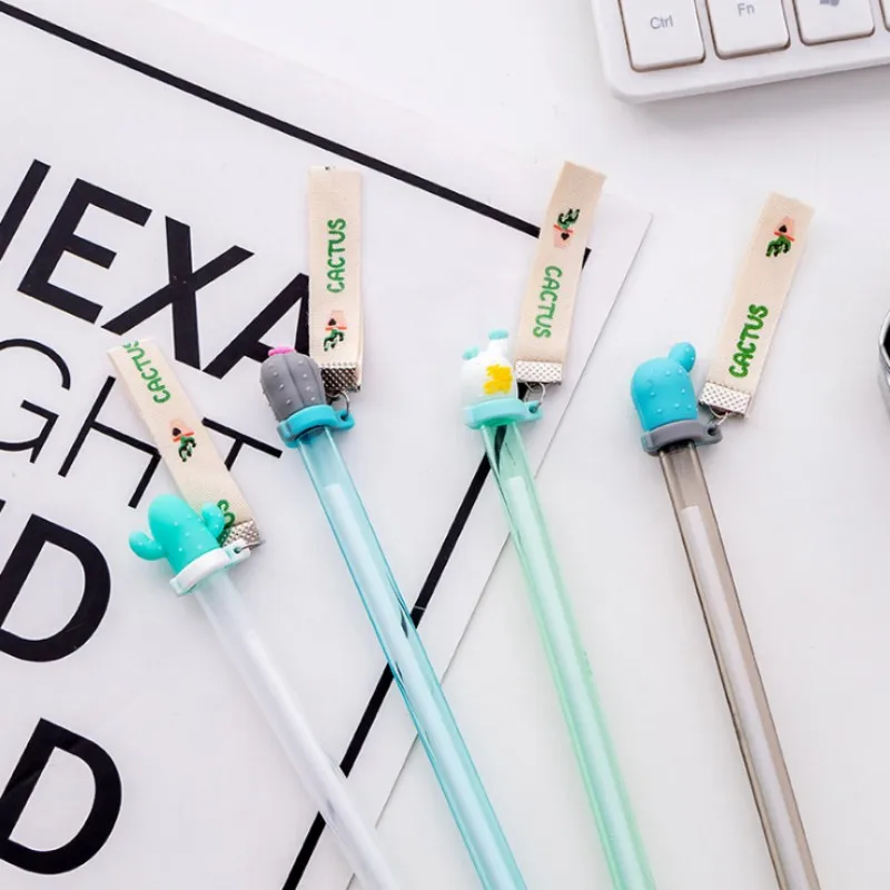 10 шт./лот милые кактусы гелевые ручки для письма кавайные канцелярские