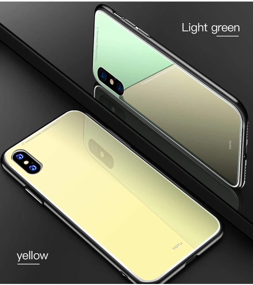 Чехол TOTU для iPhone X/XR/XS Max чехол цветной чехол из закаленного стекла задняя крышка для крышки/Coque/Fundas iPhone X/XR/XS Max чехол s