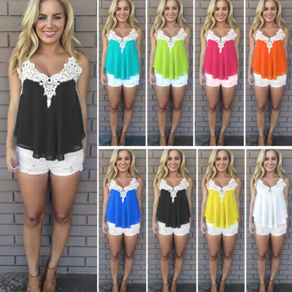 Летние женские топы пикантный жилет без рукавов с V-образным вырезом и ремешком