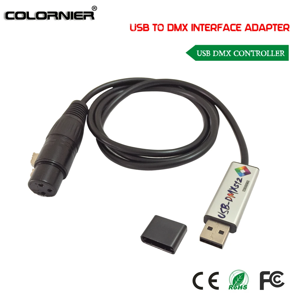 DHL Бесплатная доставка 20 шт./лот USB к DMX 512 интерфейсный адаптер для сценического